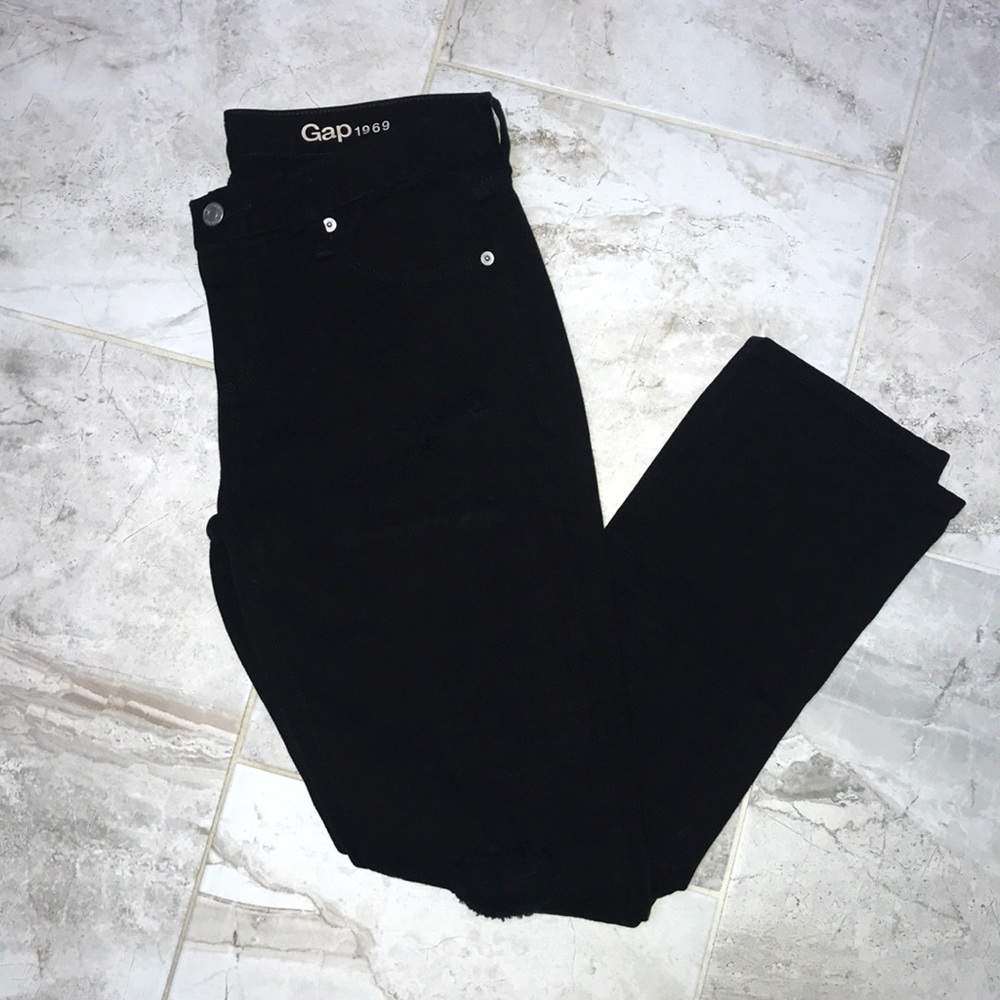 Gap distressed girlfriend jeans